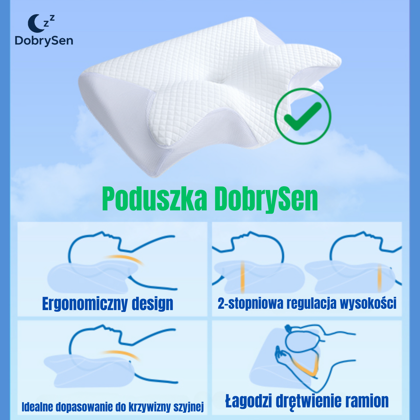 DobrySen™ | Poduszka Ortopedyczna Premium